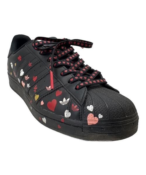 adidas（アディダス）adidas (アディダス) adidas　ローカットスニーカー　ハート柄 ブラック サイズ:25.5の古着・服飾アイテム