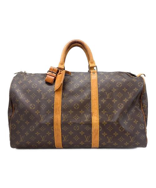 LOUIS VUITTON（ルイ ヴィトン）LOUIS VUITTON (ルイ ヴィトン) LOUIS VUITT　キーポル50　モノグラム　トラベルバッグ ブラウンの古着・服飾アイテム