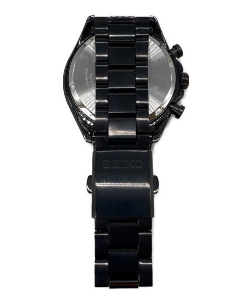 SEIKO（セイコー）SEIKO (セイコー) SEIKO　SSブレスレット　クロノグラフ ブラックの古着・服飾アイテム