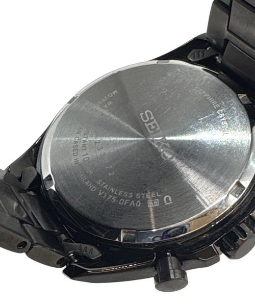 SEIKO（セイコー）SEIKO (セイコー) SEIKO　SSブレスレット　クロノグラフ ブラックの古着・服飾アイテム