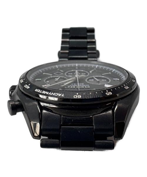 SEIKO（セイコー）SEIKO (セイコー) SEIKO　SSブレスレット　クロノグラフ ブラックの古着・服飾アイテム