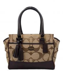 COACH（コーチ）の古着「COACH　シグネチャー　ハンドバッグ」｜ベージュ