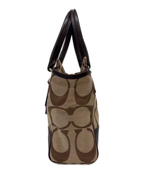 COACH（コーチ）COACH (コーチ) COACH　シグネチャー　ハンドバッグ ベージュの古着・服飾アイテム