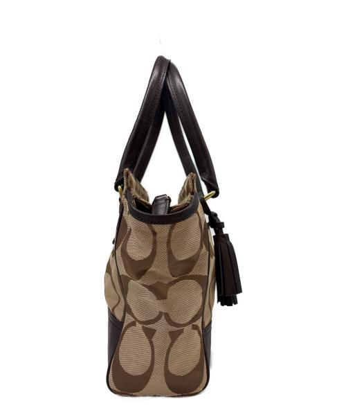 COACH（コーチ）COACH (コーチ) COACH　シグネチャー　ハンドバッグ ベージュの古着・服飾アイテム