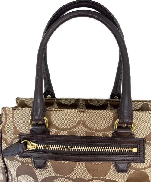 COACH（コーチ）COACH (コーチ) COACH　シグネチャー　ハンドバッグ ベージュの古着・服飾アイテム