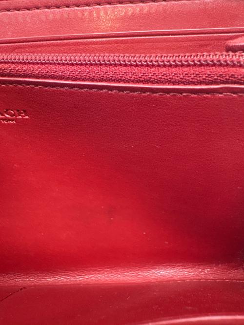 COACH（コーチ）COACH (コーチ) COACH　シグネチャー　長財布 ブラウン×レッドの古着・服飾アイテム