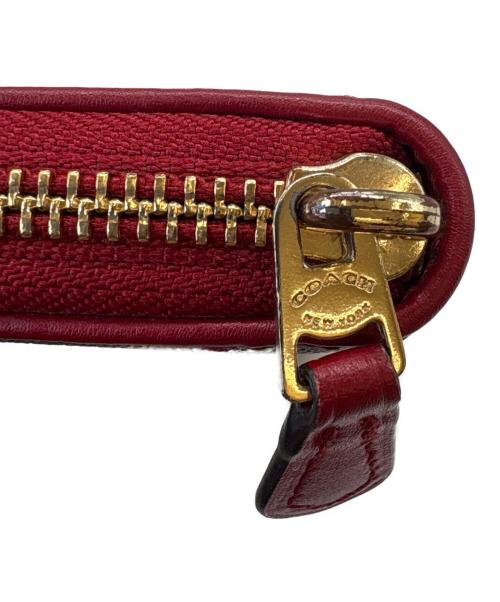 COACH（コーチ）COACH (コーチ) COACH　シグネチャー　長財布 ブラウン×レッドの古着・服飾アイテム