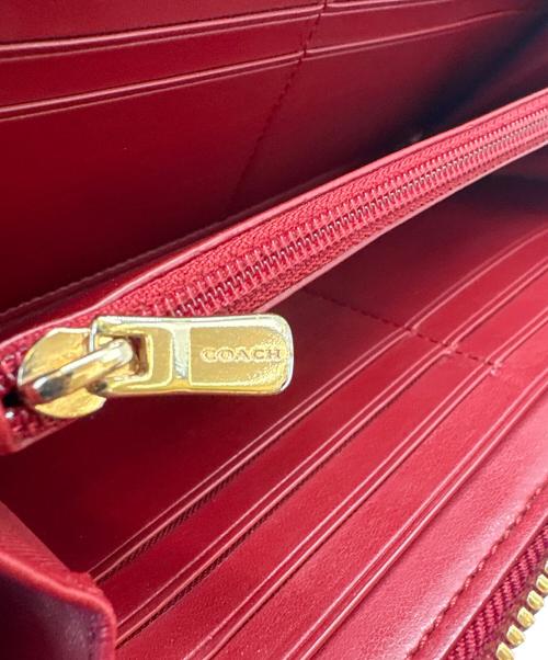 COACH（コーチ）COACH (コーチ) COACH　シグネチャー　長財布 ブラウン×レッドの古着・服飾アイテム