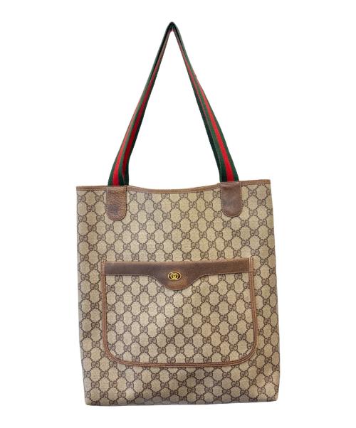 GUCCI（グッチ）GUCCI (グッチ) GUCCI　OLD GUCCI GGスプリーム　トートバッグ ベージュの古着・服飾アイテム
