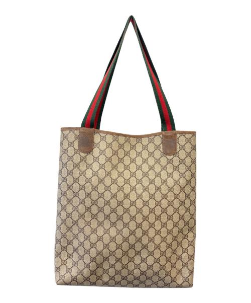 GUCCI（グッチ）GUCCI (グッチ) GUCCI　OLD GUCCI GGスプリーム　トートバッグ ベージュの古着・服飾アイテム