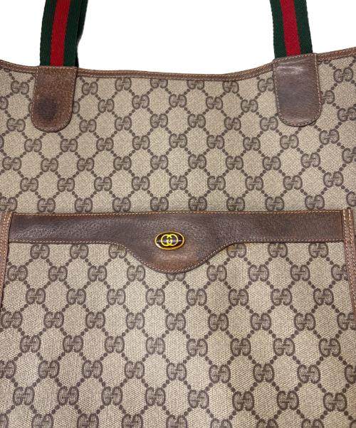 GUCCI（グッチ）GUCCI (グッチ) GUCCI　OLD GUCCI GGスプリーム　トートバッグ ベージュの古着・服飾アイテム