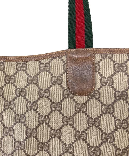 GUCCI（グッチ）GUCCI (グッチ) GUCCI　OLD GUCCI GGスプリーム　トートバッグ ベージュの古着・服飾アイテム