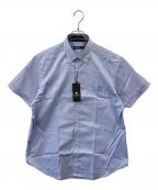 BLACK LABEL CRESTBRIDGEブラックレーベル クレストブリッジ）の古着「BLACK LABEL CRESTBRIDGE　半袖シャツ」｜スカイブルー