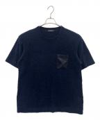 BLACK LABEL CRESTBRIDGEブラックレーベル クレストブリッジ）の古着「BLACK LABEL CRESTBRIDGE　ポケットカットソー　モール」｜ネイビー