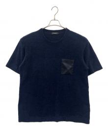 BLACK LABEL CRESTBRIDGE（ブラックレーベル クレストブリッジ）の古着「BLACK LABEL CRESTBRIDGE　ポケットカットソー　モール」｜ネイビー