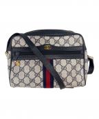 GUCCIグッチ）の古着「GUCCI　GUCCI Accessory Collection　ショルダーバッグ」｜ライトグレー×ネイビー