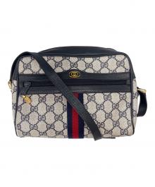 GUCCI（グッチ）の古着「GUCCI　GUCCI Accessory Collection　ショルダーバッグ」｜ライトグレー×ネイビー