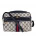 GUCCI（グッチ）の古着「GUCCI　GUCCI Accessory Collection　ショルダーバッグ」｜ライトグレー×ネイビー