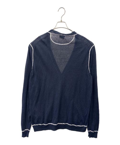 EMPORIO ARMANI（エンポリオ アルマーニ）EMPORIO ARMANI (エンポリオ アルマーニ) EMPORIO ARMANI　薄手カーディガン ネイビー サイズ:XLの古着・服飾アイテム