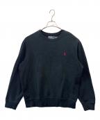 POLO RALPH LAURENポロ・ラルフローレン）の古着「POLO RALPH LAUREN　クルーネックスウェット」｜ブラック