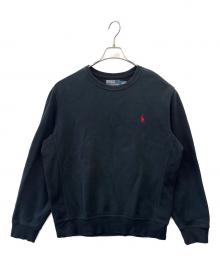 POLO RALPH LAUREN（ポロ・ラルフローレン）の古着「POLO RALPH LAUREN　クルーネックスウェット」｜ブラック