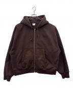 NIKE×stussyナイキ×ステューシー）の古着「NIKE　stussy　Stone Washed Fleece Zip Hoodie　ジップパーカー」｜ブラウン