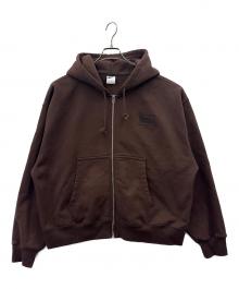NIKE×stussy（ナイキ×ステューシー）の古着「NIKE　stussy　Stone Washed Fleece Zip Hoodie　ジップパーカー」｜ブラウン