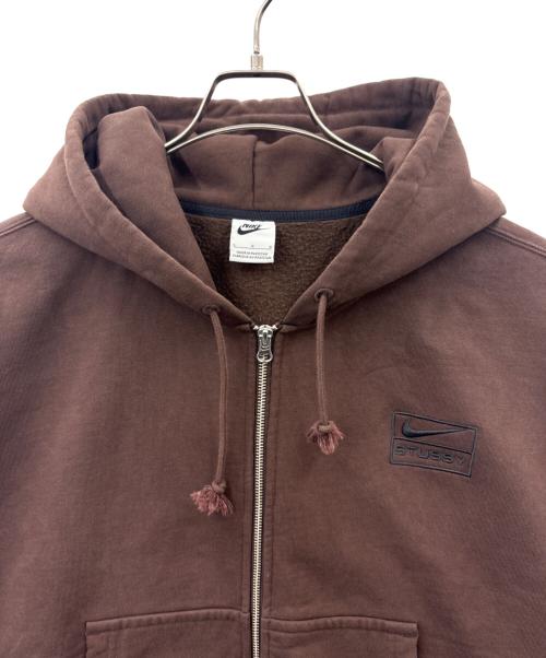 NIKE（ナイキ）NIKE (ナイキ) stussy (ステューシー) NIKE　stussy　Stone Washed Fleece Zip Hoodie　ジップパーカー ブラウン サイズ:Lの古着・服飾アイテム