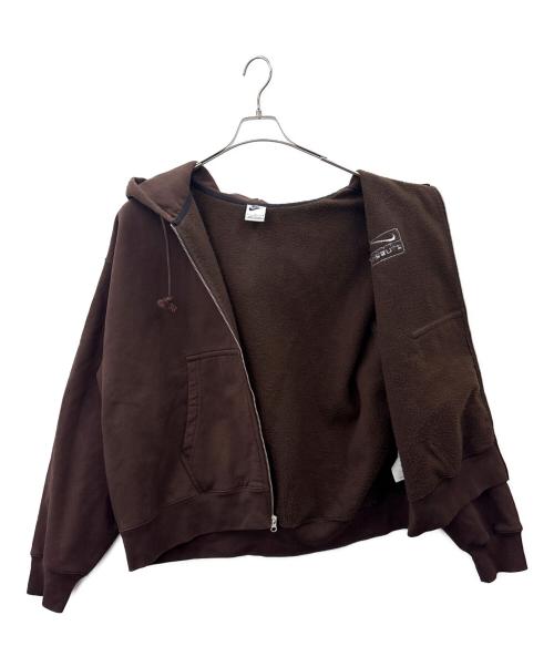 NIKE（ナイキ）NIKE (ナイキ) stussy (ステューシー) NIKE　stussy　Stone Washed Fleece Zip Hoodie　ジップパーカー ブラウン サイズ:Lの古着・服飾アイテム
