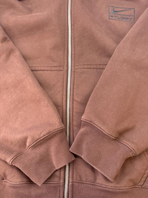 NIKE（ナイキ）NIKE (ナイキ) stussy (ステューシー) NIKE　stussy　Stone Washed Fleece Zip Hoodie　ジップパーカー ブラウン サイズ:Lの古着・服飾アイテム