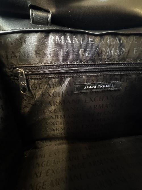 ARMANI EXCHANGE（アルマーニ エクスチェンジ）ARMANI EXCHANGE (アルマーニ エクスチェンジ) ARMANI EXCHANGE　BOXロゴバックル ミニハンドバッグ　ハンドバッグの古着・服飾アイテム