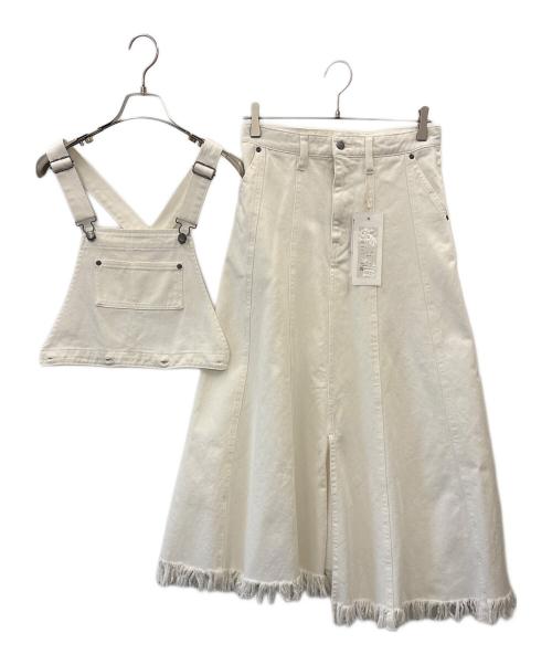 FREAK'S STORE（フリークスストア）FREAK'S STORE (フリークスストア) CIMARRON (シマロン) FREAK'S STORE × CIMARRON　別注　サロペットスカート ホワイト サイズ:Mの古着・服飾アイテム