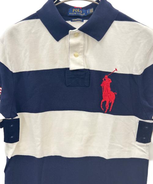 POLO RALPH LAUREN（ポロ・ラルフローレン）POLO RALPH LAUREN (ポロ・ラルフローレン) POLO RALPH LAUREN　星条旗 ビッグポニー　ポロシャツ ネイビー×ホワイト サイズ:ＳＰの古着・服飾アイテム