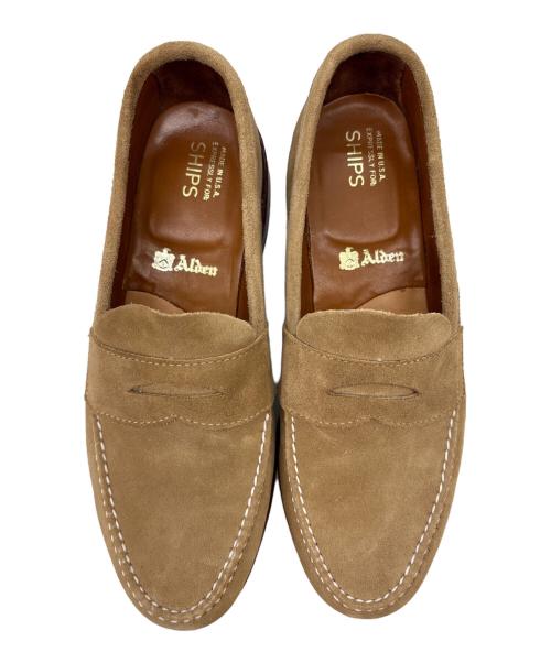 Alden（オールデン）Alden (オールデン) SHIPS (シップス) ALDEN　SHIPS　スウェードローファー ベージュ×ブラウン サイズ:8の古着・服飾アイテム