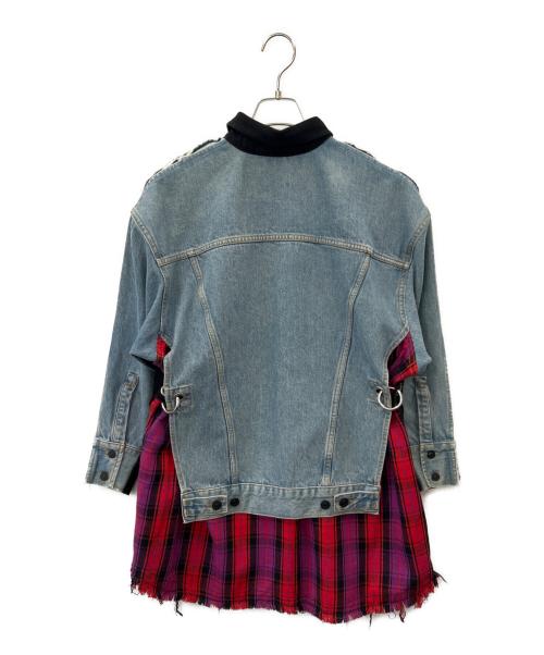 DIESEL（ディーゼル）DIESEL (ディーゼル) DIESEL　デニムジャケット インディゴ×ブラック サイズ:XXSの古着・服飾アイテム