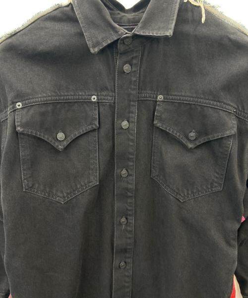 DIESEL（ディーゼル）DIESEL (ディーゼル) DIESEL　デニムジャケット インディゴ×ブラック サイズ:XXSの古着・服飾アイテム