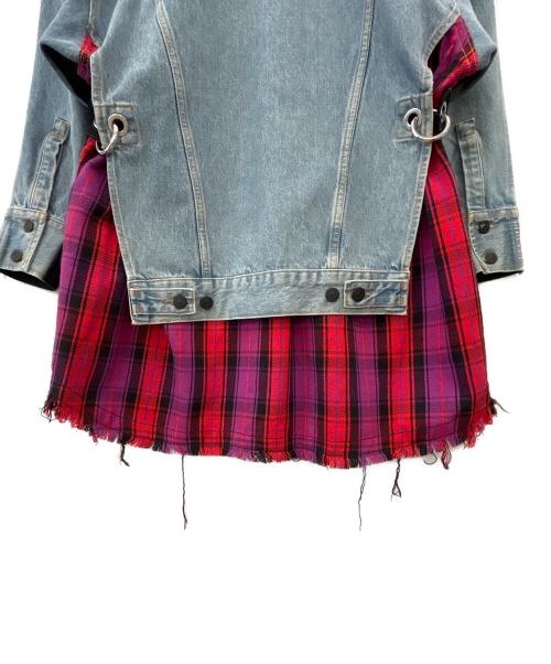 DIESEL（ディーゼル）DIESEL (ディーゼル) DIESEL　デニムジャケット インディゴ×ブラック サイズ:XXSの古着・服飾アイテム