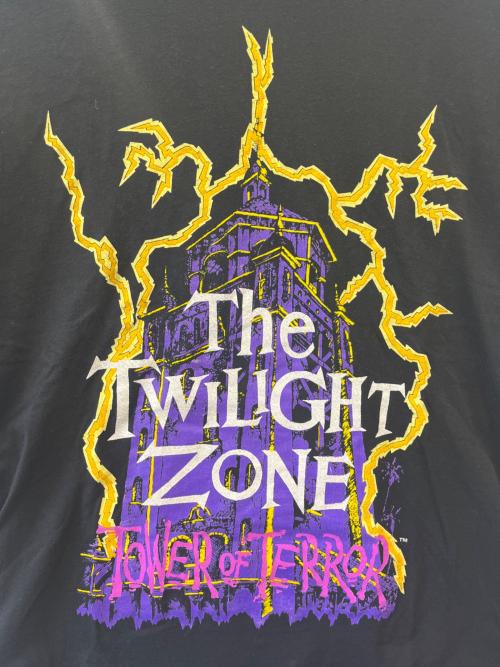 DISNEY（ディズニー）Disney (ディズニー) Disney  THE TWILIGHT ZONE TOWER OF TERROR　半袖カットソー ブラック サイズ:Lの古着・服飾アイテム