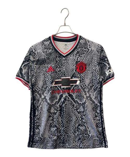 adidas（アディダス）adidas (アディダス) adidas　マンチェスターU　パイソン柄　半袖シャツ グレー サイズ:J 2XOの古着・服飾アイテム