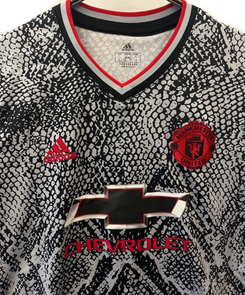 adidas（アディダス）adidas (アディダス) adidas　マンチェスターU　パイソン柄　半袖シャツ グレー サイズ:J 2XOの古着・服飾アイテム