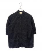 UNITED ARROWSユナイテッドアローズ）の古着「UNITED ARROWS　カットジャカード5SLブラウス」｜ブラック