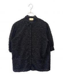 UNITED ARROWS（ユナイテッドアローズ）の古着「UNITED ARROWS　カットジャカード5SLブラウス」｜ブラック