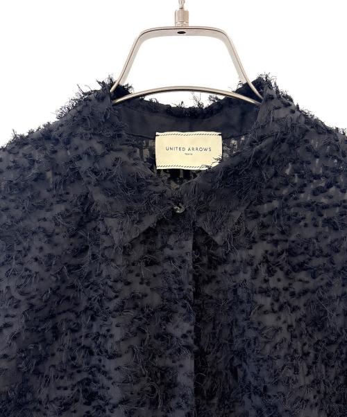UNITED ARROWS（ユナイテッドアローズ）UNITED ARROWS (ユナイテッドアローズ) UNITED ARROWS　カットジャカード5SLブラウス ブラック サイズ:36の古着・服飾アイテム