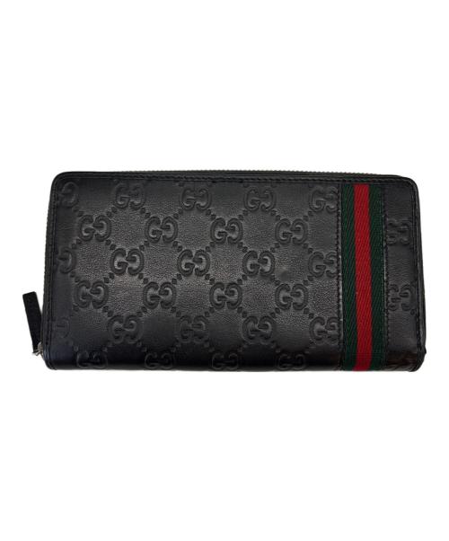 GUCCI（グッチ）GUCCI (グッチ) GUCCI　グッチシマ　長財布 ブラックの古着・服飾アイテム