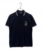 FRED PERRY×ART COMES FIRSTフレッドペリー×アートカムズファースト）の古着「FRED PERRY　ART COMES FIRST　ポロシャツ」｜ブラック