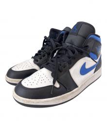 NIKE（ナイキ）の古着「NIKE　Air Jordan 1 Mid "Royal"　ハイカットスニーカー」｜ホワイト×ブルー