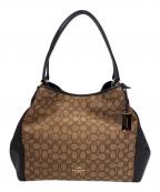 COACHコーチ）の古着「COACH　シグネチャー　ハンドバッグ」｜ベージュ×ブラウン