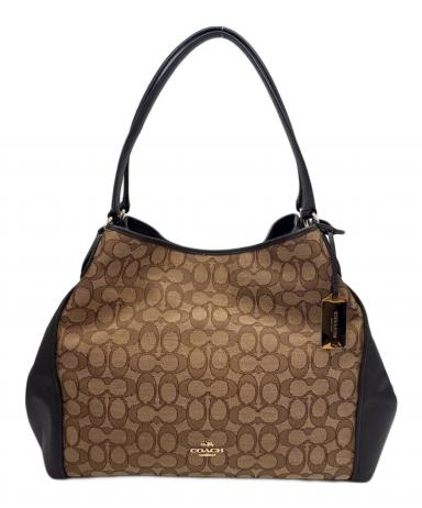 COACH シグネチャー ハンドバッグ ブラウン ベージュ 中古・古着通販】COACH (コーチ) COACH シグネチャー ハンドバッグ