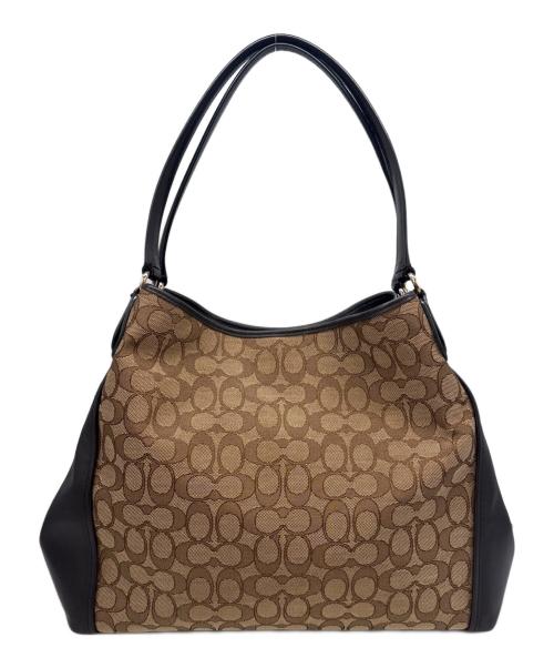COACH（コーチ）COACH (コーチ) COACH　シグネチャー　ハンドバッグ ベージュ×ブラウンの古着・服飾アイテム
