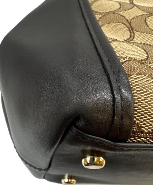 COACH（コーチ）COACH (コーチ) COACH　シグネチャー　ハンドバッグ ベージュ×ブラウンの古着・服飾アイテム